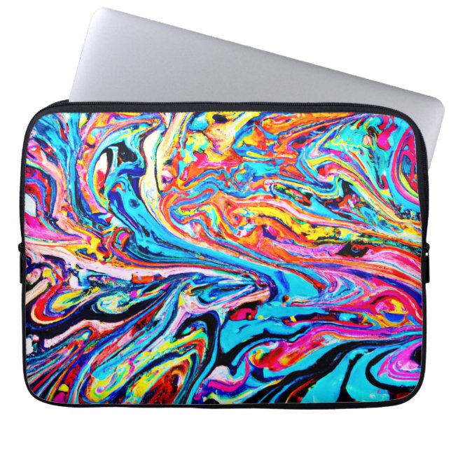 Kleurrijk Abstract patroon Laptop Sleeve (Voorkant)