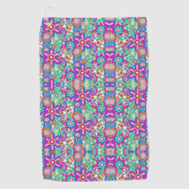 Kleurrijk abstract patroon met bloemen golfhanddoek
