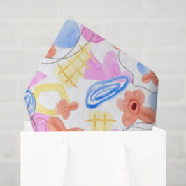 Kleurrijk abstract patroon met bloemen tissuepapier