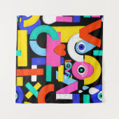 Kleurrijk abstract patroon met woordliefde binneni wandkleed (Voorkant (horizontaal))