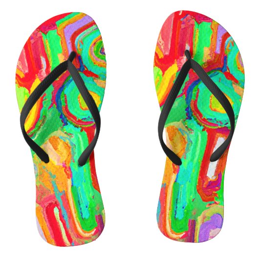 Kleurrijk Abstract Patroon Teenslippers (Voetbed)