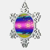 Kleurrijk Abstract patroon Tin Sneeuwvlok Ornament (Rechts)