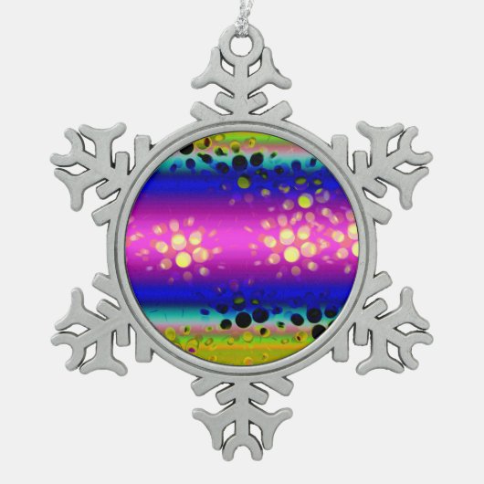 Kleurrijk Abstract patroon Tin Sneeuwvlok Ornament (Voorkant)