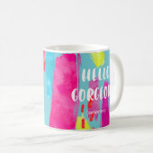 Kleurrijk Abstract patroon van 1980 | HALLO Koffiemok (Voorkant rechts)