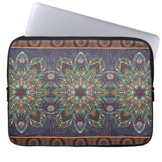 Kleurrijk abstract patroon van de etnische florale laptop sleeve