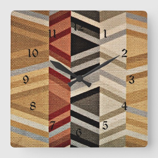 Kleurrijk Abstract patroon Vierkante Klok (Voorkant)