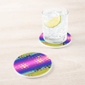 Kleurrijk Abstract patroon Zandsteen Onderzetter (Zijkant)