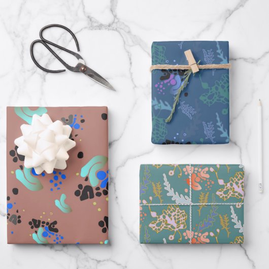 Kleurrijk Abstract Pattern Craft Wrapping Paper (Voorkant)