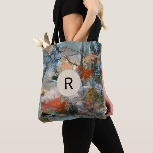 Kleurrijk Abstract penseelstreekschilderij Tote Bag (Dichtbij)