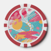 Kleurrijk Abstract Poker Chips (Voorkant)