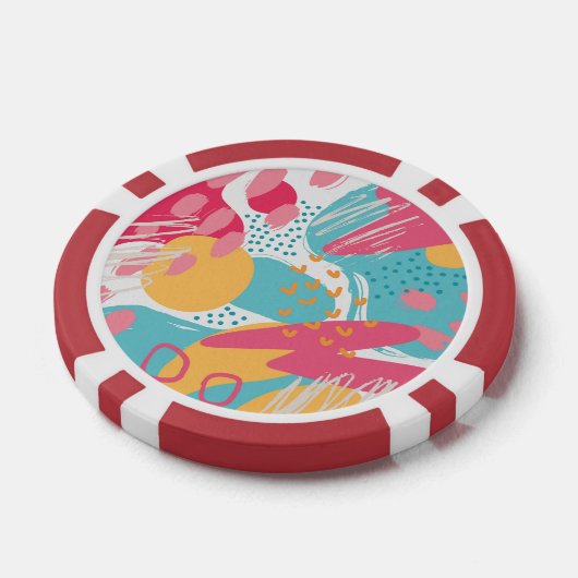 Kleurrijk Abstract Poker Chips (Enkel)