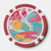 Kleurrijk Abstract Poker Chips (Achterkant)