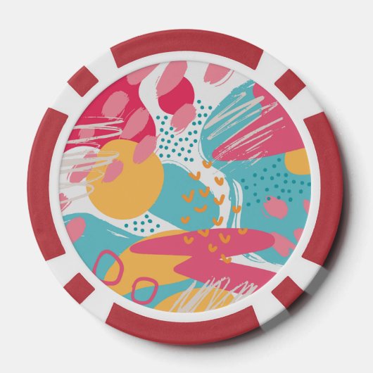 Kleurrijk Abstract Poker Chips (Achterkant)