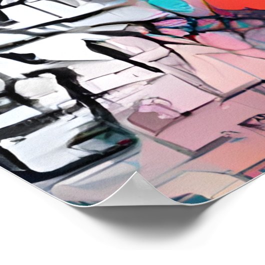 Kleurrijk Abstract Poster van ananas (Hoek)