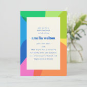 Kleurrijk Abstract Regenboog Modern Baby shower Kaart (Staand voorkant)