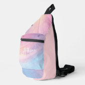 Kleurrijk Abstract regenboogpatroon, Paarse roze Sling Bag (Rechterhoek)