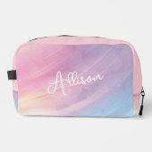 Kleurrijk Abstract regenboogpatroon, roze Paarse K Toilettasje (Voorkant)