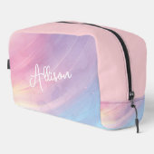 Kleurrijk Abstract regenboogpatroon, roze Paarse K Toilettasje (Rechterhoek)