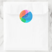 Kleurrijk Abstract regenboogvlies, aangepast Afstu Ronde Sticker (Tas)