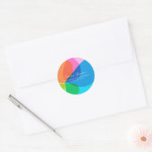 Kleurrijk Abstract regenboogvlies, aangepast Afstu Ronde Sticker (Envelop)