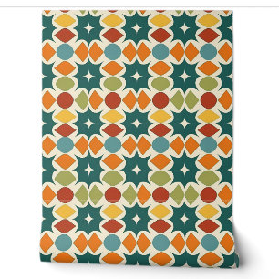 Kleurrijk Abstract Retro Geometrisch Patroon Behang