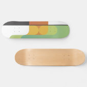 kleurrijk abstract retro lineair geometrisch groen persoonlijk skateboard (Horizontaal)