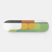 kleurrijk abstract retro lineair geometrisch groen persoonlijk skateboard (Horizontaal)