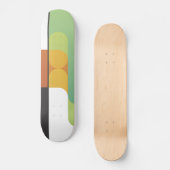 kleurrijk abstract retro lineair geometrisch groen persoonlijk skateboard (Voorkant)