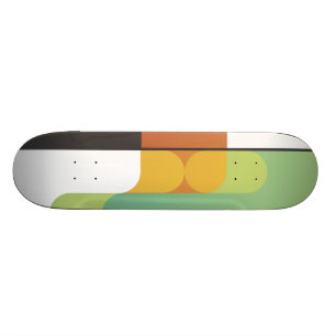 kleurrijk abstract retro lineair geometrisch groen persoonlijk skateboard