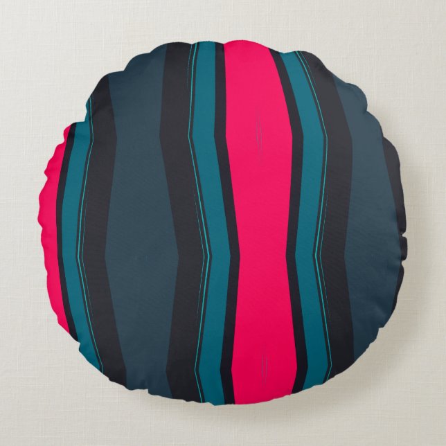 Kleurrijk Abstract Rond Kussen (Voorkant)