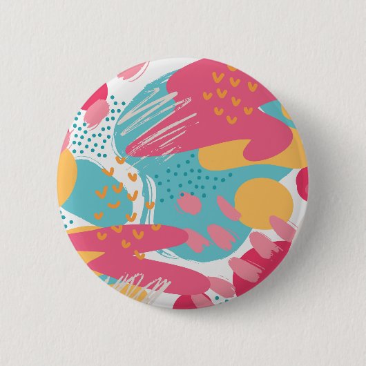 Kleurrijk Abstract Ronde Button 5,7 Cm (Voorkant)