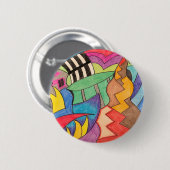 Kleurrijk Abstract Ronde Button 5,7 Cm (Voorkant /achterkant)