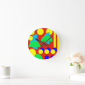 Kleurrijk abstract ronde klok (Huis)