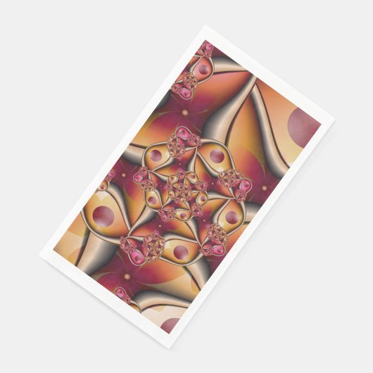 Kleurrijk Abstract rood Oranje Fantasy Fractal Art Servet (Hoek)