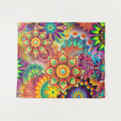 Kleurrijk Abstract rood Oranje Paars groen tapijt Wandkleed (Voorkant (horizontaal))