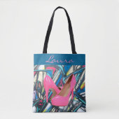 Kleurrijk Abstract roze ontwerp op hoog niveau Tote Bag (Voorkant)