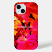 Kleurrijk abstract roze oranje herfst leder Case-Mate iPhone case (Achterkant)