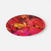 Kleurrijk abstract roze oranje herfst leder papieren bordje (Gekanteld)