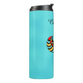 Kleurrijk Abstract Scarab Beetle Insect Aqua Blue Thermosbeker (Gedraaid links)