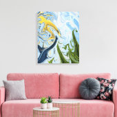 Kleurrijk Abstract schilderen | Beste abstracte ku Canvas Afdruk (Insitu (Woonkamer))