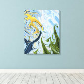 Kleurrijk Abstract schilderen | Beste abstracte ku Canvas Afdruk (Insitu (Houten vloer))