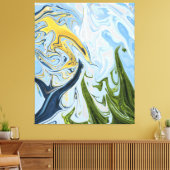 Kleurrijk Abstract schilderen | Beste abstracte ku Canvas Afdruk (Insitu (Woonkamer))