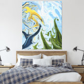 Kleurrijk Abstract schilderen | Beste abstracte ku Canvas Afdruk (Insitu (Slaapkamer))