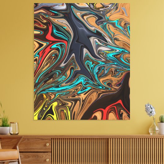 Kleurrijk Abstract schilderen | Beste kunstmeester Canvas Afdruk (Insitu (Woonkamer))