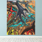 Kleurrijk Abstract schilderen | Beste kunstmeester Canvas Afdruk (Insitu (Houten vloer))