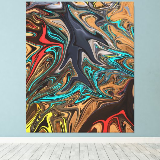 Kleurrijk Abstract schilderen | Beste kunstmeester Canvas Afdruk (Insitu (Houten vloer))