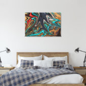 Kleurrijk Abstract schilderen | Beste kunstmeester Canvas Afdruk (Insitu (Slaapkamer))