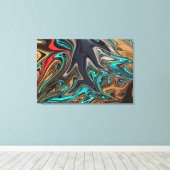 Kleurrijk Abstract schilderen | Beste kunstmeester Canvas Afdruk (Insitu (Houten vloer))