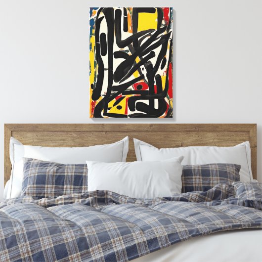 Kleurrijk Abstract schilderen Canvas Afdruk (Insitu (Slaapkamer))