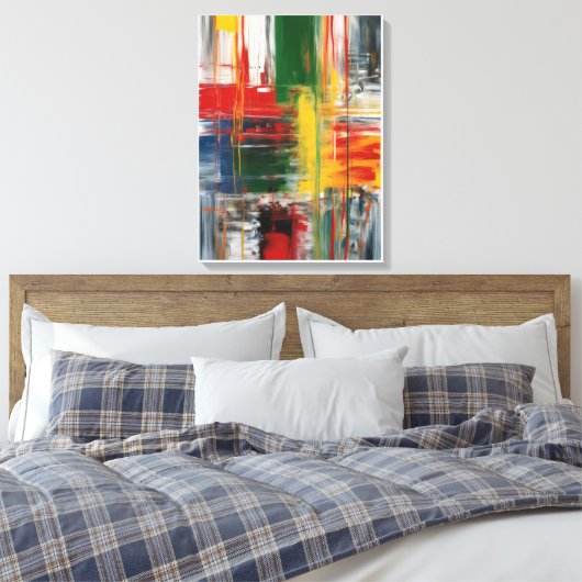 Kleurrijk Abstract schilderen Canvas Afdruk (Insitu (Slaapkamer))